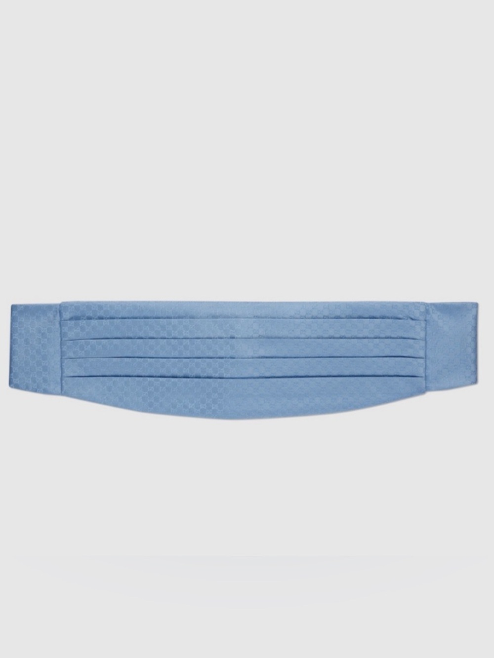 NWT GUCCI SILK CUMMERBUND WITH GG PATTERN LIGHT BLUE  Sz M 💙